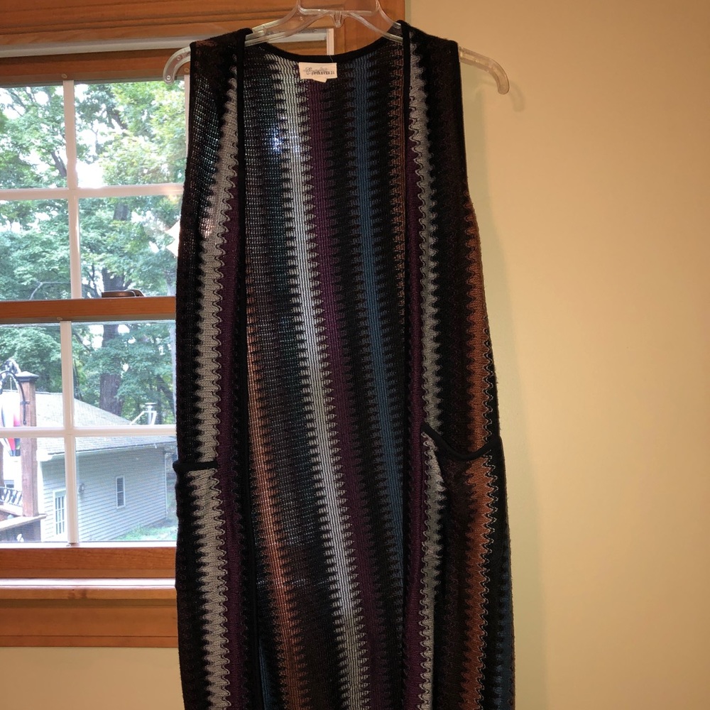 long sleeveless cardigan